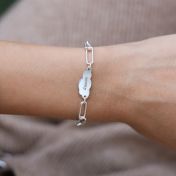 Zevende Hemel Naam Armband [Paperclip Stijl / Sterling Zilver]
