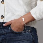 Zevende Hemel Naam Armband [Paperclip Stijl / Sterling Zilver]