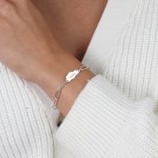Zevende Hemel Naam Armband [Paperclip Stijl / Sterling Zilver]