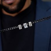 Personalized Dark Cuban Chain with Nano Bible