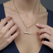 Collier Destin avec Barre Gravée [Vermeil 18ct] 
