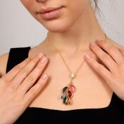 Enchanted Rain Birthstone Necklace with 1ct Diamond [18K Gold Vermeil]