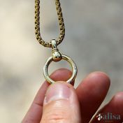 Eternity Circle Engraved Necklace for Men - 18K Gold Plated