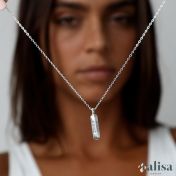 Eternity Balk Naam Ketting [Sterling Zilver]