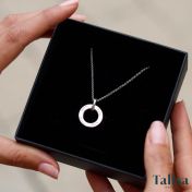 Family Circle  Engraved Necklace [Sterling Silver]