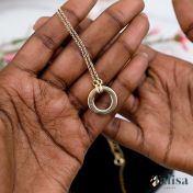 Family Circle Name Necklace - Classic Chain [14 Karat Gold]