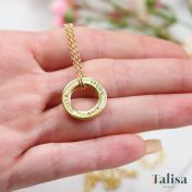 Familie Cirkel Naam Ketting - Rolo Ketting [18K Goud Vermeil]