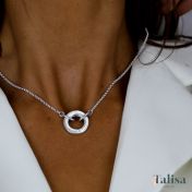 Helena Circle Name Necklace - Classic Chain [Sterling Silver]