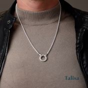 Collana con Nome del Padre con Catena a Forma di Cerchio Grande - Argento 925