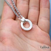 Collar Personalizado de Cadena de Caja Círculo de Padre para Hombres - Plata de Ley