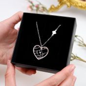 Ties of Heart Map Necklace with Nano Bible [Sterling Silver]
