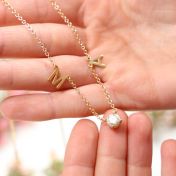 Helena Initials Necklace with 1 ct Diamond [18K Gold Vermeil]
