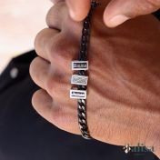 Collier à Chaîne Cubains Noire Prénoms avec Charm Infini - 6 mm