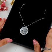 Herinneringen Cirkel Kaart Silhouet Ketting [Sterling Zilver]