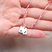 Mirella Zodiac Charms Necklace - Red String [Sterling Silver]