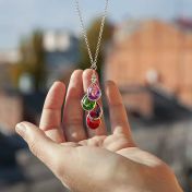 Collier Pluie Enchantée avec Pierres de Naissance [Argent 925]