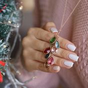 Collier Pluie Enchantée avec Pierres de Naissance [Argent 925]