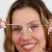 Talisa Initials Necklace with Crystals [Sterling Silver]