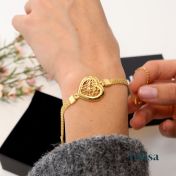 Ties of Heart Map Bracelet with Milanese Chain [18K Gold Vermeil]