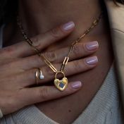 Ties of the Heart Paperclip Name Necklace with Nano Bible [18K Gold Plated]