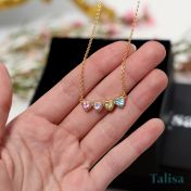 Talisa Hearts Signature Birthstone Necklace [18K Gold Plated]