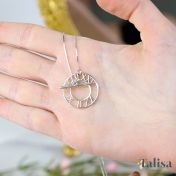 Talisa Roman Numeral Date Necklace [Sterling Silver]