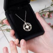 Der echte Norden Kompasskette mit Gravur für Damen [750er Gold Vermeil]