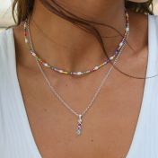 Talisa Stars Drop Birthstone Necklace [Sterling Silver]