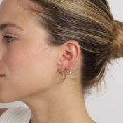 Large Beaded Hoop Earrings [18K Gold Plated]