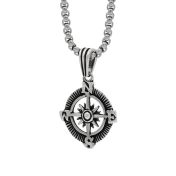 Collier Boussole Étoilée avec Prénoms pour Homme [Argent 925]