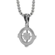 Collier Boussole Étoilée avec Prénoms pour Homme [Argent 925]