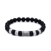 Compass Diamond Name Bracelet - Black Onyx [Sterling Silver]