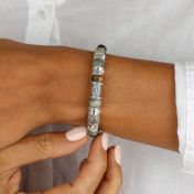 Compass Diamond Name Bracelet - Picasso Jasper [Sterling Silver]