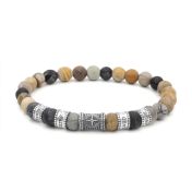 Compass Diamond Name Bracelet - Picasso Jasper [Sterling Silver]
