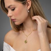 Personalized Compass Necklace with Nano Bible [18K Gold Vermeil]