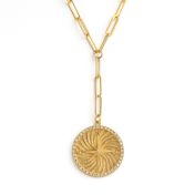Compass Medallion Name Necklace [18K Gold Plated]
