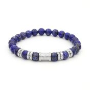 Bracelet Lapis Lazuli Prénom avec Boussole pour Homme 