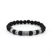 Compass Men Name Bracelet with Lava Stones
