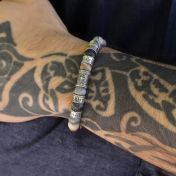 Pulsera con Brújula para Hombres con Piedras de Jaspe Picasso