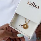 Familienkompass Namenskette für Damen [750er vergoldet]