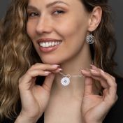 Compass Initials Diamond Necklace [Sterling Silver]