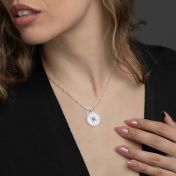Compass Initials Diamond Necklace [Sterling Silver]