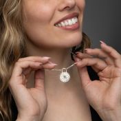 Compass Initials Diamond Necklace [Sterling Silver]