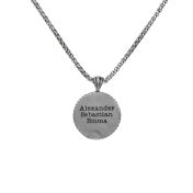 Family Compass Men Engraved Necklace - Sterling Silver