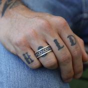 Infinite Connection Engraved Ring for Men - Sterling Silver