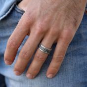 Infinite Connection Engraved Ring for Men - Sterling Silver