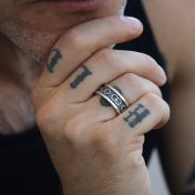 Infinite Connection Engraved Ring for Men - Sterling Silver