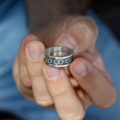 Infinite Connection Engraved Ring for Men - Sterling Silver