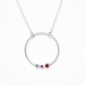 Moedersliefde Geboortesteen Ketting [Sterling Zilver]