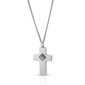 Collier Croix avec Nano Bible pour Homme - Argent 925